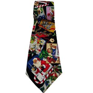 Nicole Miller 100% Silk Christmas Neck Tie Vintage 1994